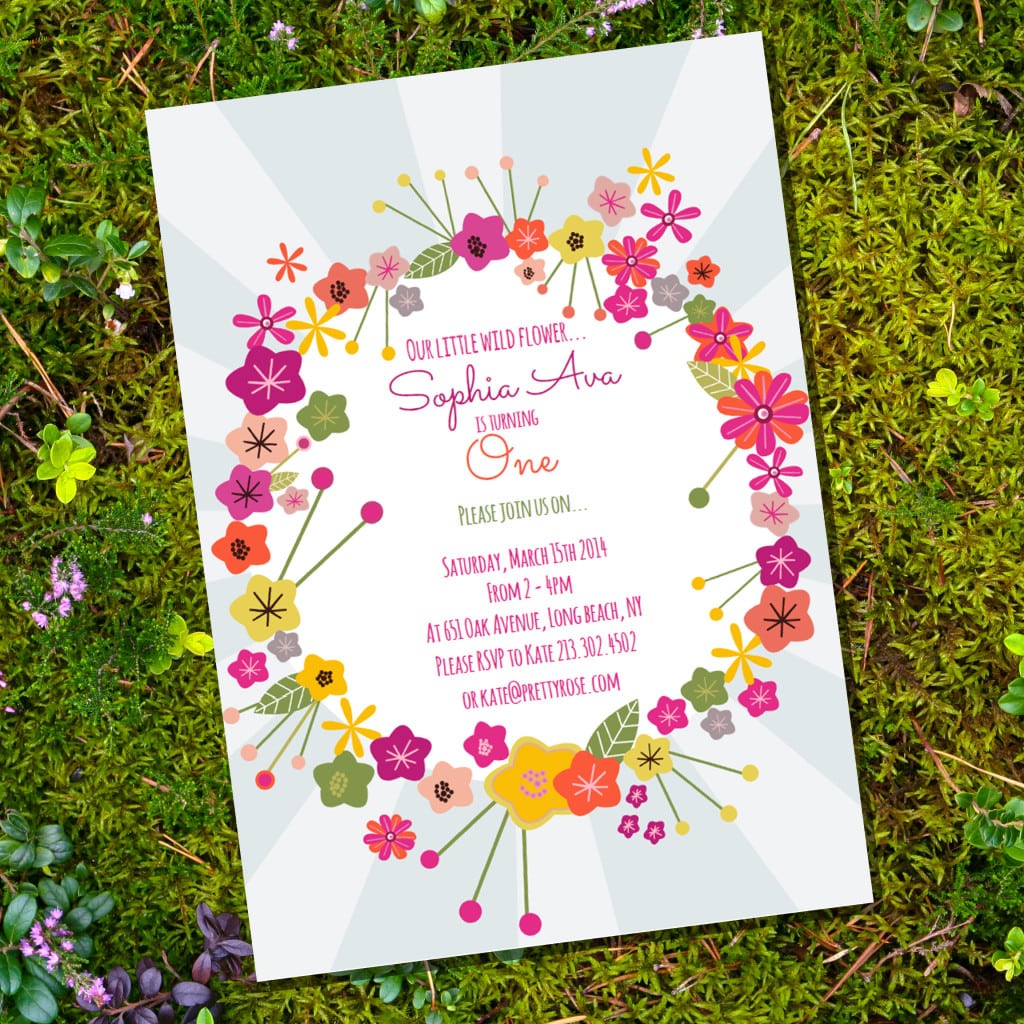 Wild Flower Girls Party Invitationâ¦